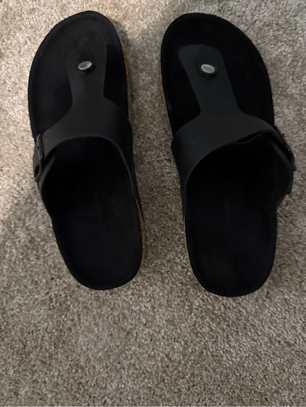 Source Unknown Women's Black Toe-Post Slide Sandals
